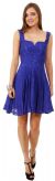 Broad Straps Fit & Flare Short Bridesmaid Party Dress in Royal Blue